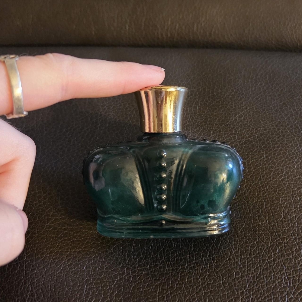 Prince Matchabelli Perfume Cologne Bottle Crown Wind Song Creme Sachet Green 1oz